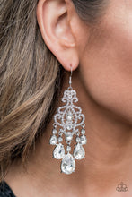 Load image into Gallery viewer, Queen Of All Things Sparkly - White Rhinestone EMP 2021 Earrings - Paparazzi Accessories 