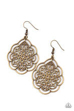 Load image into Gallery viewer, Tour de Taj Mahal - Brass Floral Filigree Earrings - Paparazzi Accessories