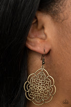 Load image into Gallery viewer, Tour de Taj Mahal - Brass Floral Filigree Earrings - Paparazzi Accessories