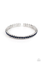 Load image into Gallery viewer, Fairytale Sparkle - Blue and White Rhinestone Cuff Bracelet - Paparazzi Accessories