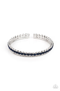 Fairytale Sparkle - Blue and White Rhinestone Cuff Bracelet - Paparazzi Accessories