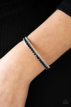Load image into Gallery viewer, Fairytale Sparkle - Blue and White Rhinestone Cuff Bracelet - Paparazzi Accessories