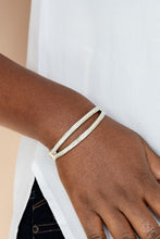 Load image into Gallery viewer, A Show of FIERCE - White Rhinestone Hinge Bracelet - Paparazzi Accessories