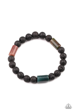 Earthy Energy - Green - Lava Bead Urban Bracelet - Paparazzi Accessories 