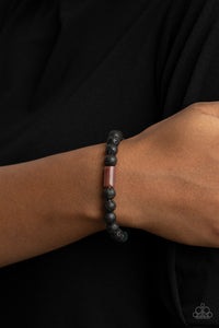 Earthy Energy - Green - Lava Bead Urban Bracelet - Paparazzi Accessories 