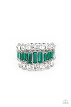 Load image into Gallery viewer, CACHE Value - Green Rhinestone Ring - Paparazzi Accessories