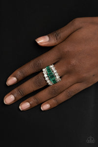 CACHE Value - Green Rhinestone Ring - Paparazzi Accessories