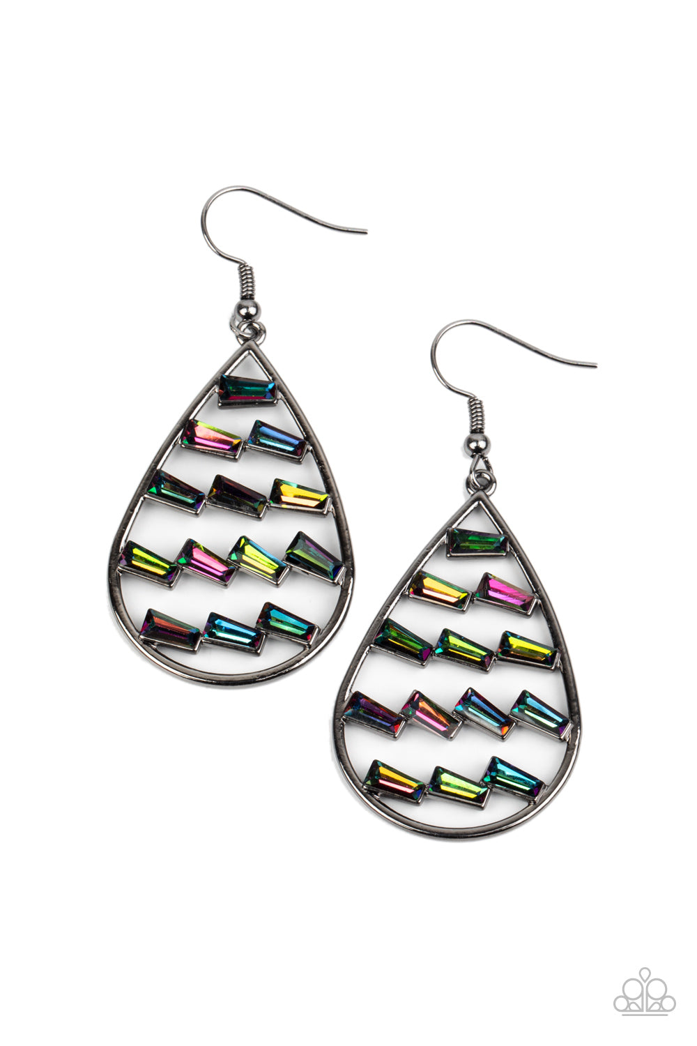 Glitzy Grit - Multi Oil Spill Earrings - Paparazzi Accessories