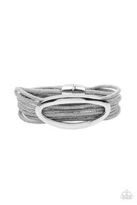 Corded Couture - Silver Corded Magnetic Bracelet - Paparazzi Accessories