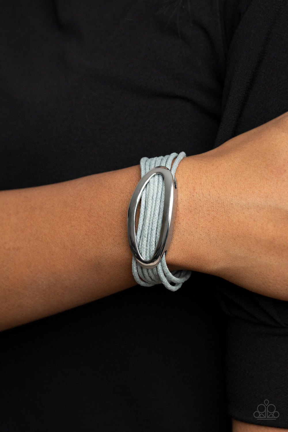 Corded Couture - Silver Corded Magnetic Bracelet - Paparazzi Accessories