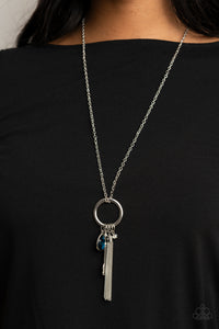 Unlock Your Sparkle - Blue Gem and Charm Necklace - Paparazzi Accessories