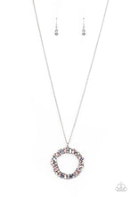 Load image into Gallery viewer, Wreathed in Wealth - Pink, White and Iridescent Rhinestone Necklace - Paparazzi Accessories