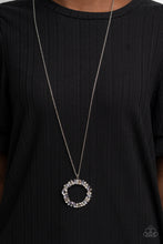Load image into Gallery viewer, Wreathed in Wealth - Purple, White, and Iridescent Rhinestone Circle Pendant Necklace - Paparazzi Accessories
