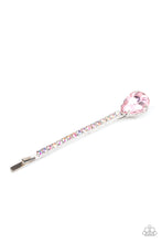 Load image into Gallery viewer, Princess Precision - Pink Teardrop and Iridescent Rhinestone Hair Clip - Paparazzi Accessories