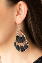 Load image into Gallery viewer, Samba Scene - Black Thread Teardrop Earrings - Paparazzi Accessories