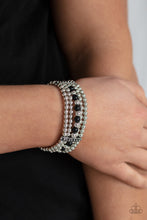 Load image into Gallery viewer, Gloss Over The Details - Black and Silver Bead Stretchy Bracelet - Paparazzi Accessories