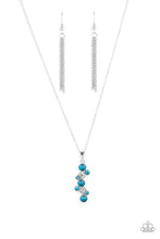 Load image into Gallery viewer, Classically Clustered - Blue and White Rhinestone Necklace - Paparazzi Accessories