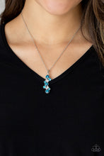 Load image into Gallery viewer, Classically Clustered - Blue and White Rhinestone Necklace - Paparazzi Accessories