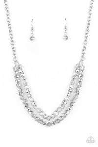 May The FIERCE Be With You - Silver Crystal Bead Tiered Necklace - Paparazzi Accessories