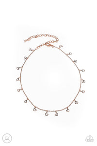 Charismatically Cupid - Copper Heart Choker Necklace - Paparazzi Accessories
