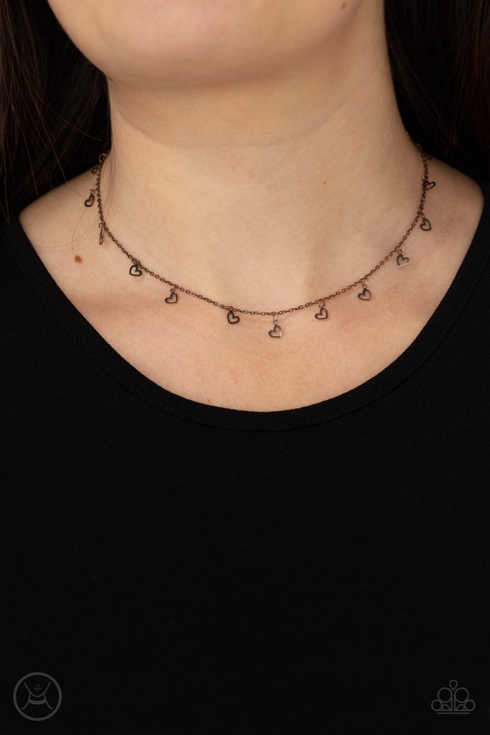 Charismatically Cupid - Copper Heart Choker Necklace - Paparazzi Accessories