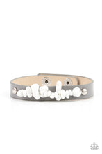 Load image into Gallery viewer, Pebble Paradise - Silver/Gray Leather Wrap Bracelet with White Pebbles - Paparazzi Accessories