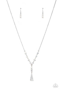 Olympian Oracle - White Iridescent Crystal Bead Necklace - Paparazzi Accessories