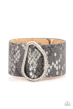 Load image into Gallery viewer, HISS-tory In The Making - Silver Python and Rhinestone Wrap Bracelet - Paparazzi Accessories