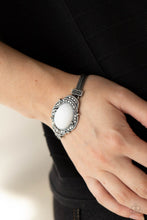 Load image into Gallery viewer, Top-Notch Drama - White Bead and Gunmetal Clasp Bracelet - Paparazzi Accessories