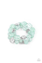 Load image into Gallery viewer, Oceanside Bliss - Green and Silver Bead Stretchy Bracelet - Paparazzi Accessories