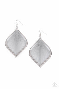 String Theory - Silver String Threaded Earrings - Paparazzi Accessories