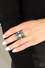 Load image into Gallery viewer, In The Limelight - Green Gem and Filigree Ring - Paparazzi Accessories