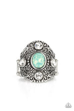 Load image into Gallery viewer, In The Limelight - Green Gem and Filigree Ring - Paparazzi Accessories
