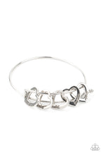 Load image into Gallery viewer, A Charmed Society - Silver Heart (Mom, Grandma, Sister, Aunt, Daughter) Charm Bangle Bracelet - Paparazzi Accessories