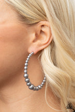 Load image into Gallery viewer, Glamour Graduate - Silver Pearl Hoop Earrings - Paparazzi Accessories
