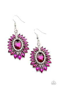 Big Time Twinkle - Pink Rhinestone Earrings - Paparazzi Accessories