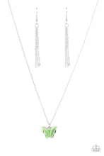 Load image into Gallery viewer, Butterfly Prairies - Green Cat Eye Butterfly Necklace - Paparazzi Accessories