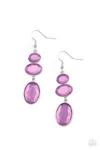 Tiers Of Tranquility - Purple Gem Earrings - Paparazzi Accessories