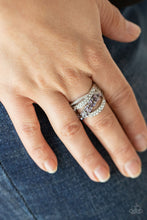 Load image into Gallery viewer, Emulating Elegance - Purple and White Rhinestone Ring - Paparazzi Accessories