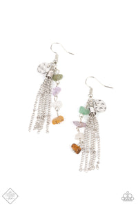 Stone Sensation - Chain Tassel and Multi-Colored Stone Earrings - Paparazzi Accessories