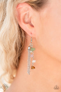 Stone Sensation - Chain Tassel and Multi-Colored Stone Earrings - Paparazzi Accessories