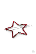 Load image into Gallery viewer, Stellar Standout - Red Rhinestone Star Hair Clip - Paparazzi Accessories