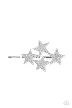 Load image into Gallery viewer, Stellar Celebration - White Rhinestone Star Bobby Pin Hair Accessory - Paparazzi Accessories