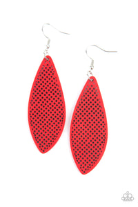 Surf Scene - Red Wood Earrings - Paparazzi Accessories