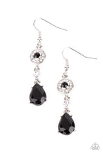 Load image into Gallery viewer, Graceful Glimmer - Black Rhinestone Teardrop Earrings - Paparazzi Accessories