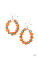 Load image into Gallery viewer, Festively Flower Child - Orange and Blue Flower Earrings - Paparazzi Accessories