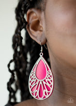 Load image into Gallery viewer, Loud and Proud - Pink And Silver Teardrop Earrings - Paparazzi Accessories