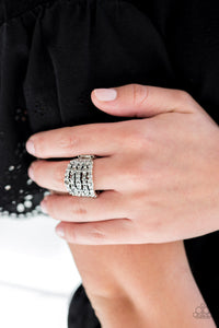 Truly Treasured - Silver Hematite Rhinestone Ring - Paparazzi Accessories