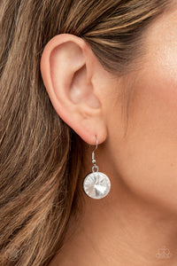 Spotlight Stunner - Cascading White Rhinestone Necklace - Paparazzi Accessories