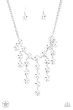 Load image into Gallery viewer, Spotlight Stunner - Cascading White Rhinestone Necklace - Paparazzi Accessories